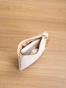 Simple & Universal Casual With Snap Closure Women Wallet Keychain For Women Wallet Mini Wallet Purse Wallet Coin Wallet - White - View 7