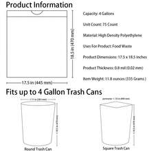 75pcs Drawstring Compostable Trash Bags, 4 Gallon Garbage Bags For Home Kitchen And Bathroom, And Unscented, White - White bag & blue drawstring - View 2