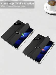 Ốp lưng có ngăn đựng bút tương thích với Pad 6 / Pad 6 Pro, Ốp lưng cứng trong suốt có thể gập ba thông minh, Ốp lưng bảo vệ mỏng tương thích với Mi Pad 5 / Pad 5 Pro 11" - Màu xanh lam - Xem 3