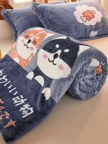 1 Manta Con Temática De Dibujos Animados De Flores Con Estampado Activo, Estilo Moderno, Terciopelo De Espesado, Suave Y Cómodo, Cálido Para Invierno, Adecuado Para El Hogar, El Dormitorio Y La Oficina - Multicolor - Ver 8