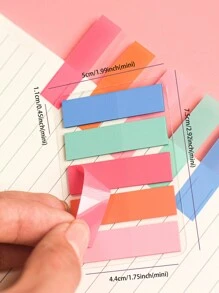 MOKA 100 页套装 5 色条纹标签贴纸、PET 便利贴、多色 N 次可重复使用便签