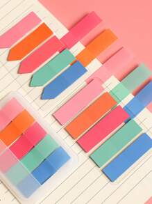MOKA 100 页套装 5 色条纹标签贴纸、PET 便利贴、多色 N 次可重复使用便签
