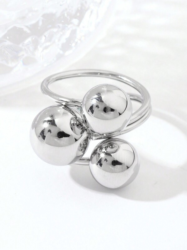 1pc Titanium Steel Ball Ring