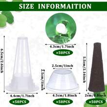 200pcs Hydroponic Garden Accessory Pod Kit Including Grow Baskets, Transparent Insulation Lids, Plant Grow Sponges And Labels For Seed Starting System,Garden Tools, Gardening Tools For Garden - White - View 3