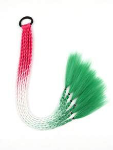 時尚延長 6 條辮子一體合成耐熱接髮黑色紅色金銀絲棕色藍色白色綠色多色彩色編織頭髮巨型辮子用於日常假期角色扮演派對和新年禮物編織時尚辮子延長頭髮 1 件 - 彩色 - 查看 4