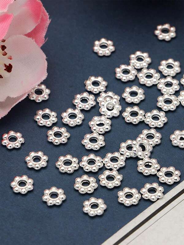 100 Pièces De Perles Intercalaires En Laiton Plaqué Or De 4 Mm Avec Un Design De Fleur Pour La Fabrication De Bijoux Diy