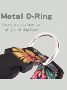 Adjustable Printed Dog Collar - Grey - View 6