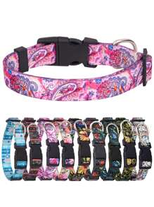 Adjustable Printed Dog Collar - Grey - View 3