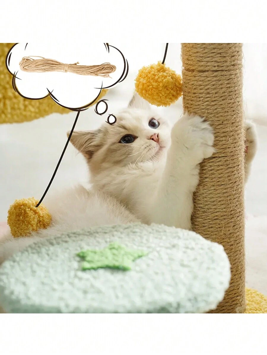 1 Miếng Bảng mèo cào  Jute Dây thừng Phụ kiện Scratching Tấm lót Bảo vệ Đồ chơi Leo Chất liệu - màu nâu - Xem 1
