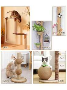 1 Miếng Bảng mèo cào  Jute Dây thừng Phụ kiện Scratching Tấm lót Bảo vệ Đồ chơi Leo Chất liệu - màu nâu - Xem 5