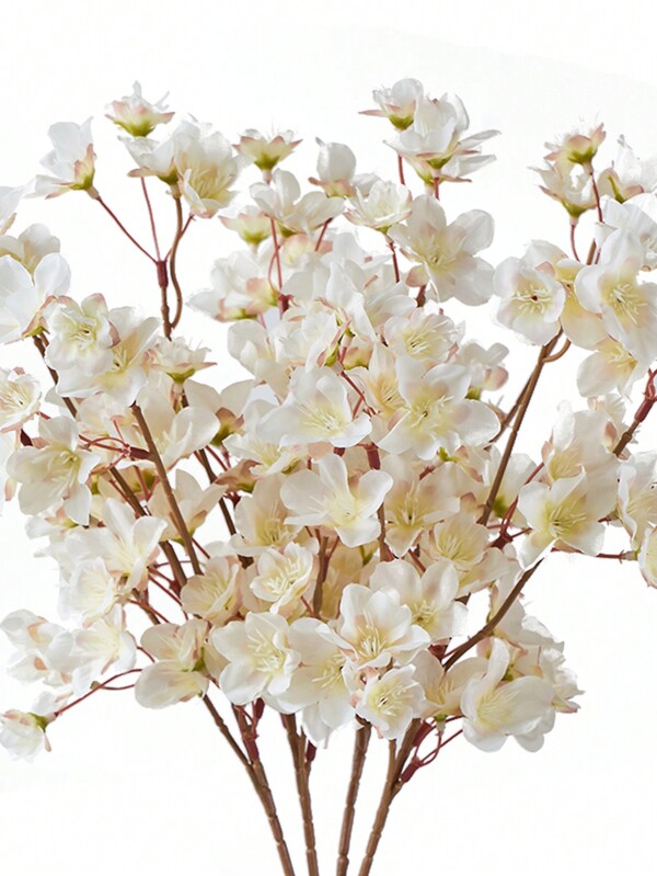 1/4/8pcs Artificial Cherry Blossom Flower, Silk Peach Flowers Fake Plants Arrangement For Spring Decor DIY Garden Home Dining Table Party Decor Wedding Decoration