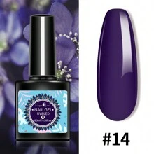 1 件 8.3 毫升深紫色凝胶指甲油美甲清漆凝胶漆涂层 LED 指甲修甲设计 UV 凝胶清漆可浸泡 - 紫色 - 查看 1