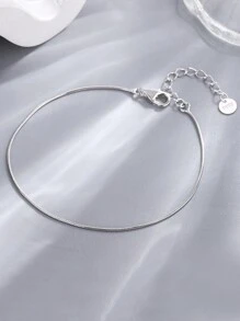 FOREVER QUEEN 925純銀蛇骨鏈手鍊,可調節,無銳金屬,適合女性 - 銀色 - 查看 5