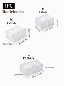 1pc Pants Organizer Box For Wardrobe Clothes Jeans Separation Storage Case Sorting Container - White - View 3