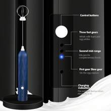 2合1電動手動打蛋器可充電奶泡製造器,家用usb奶泡製造器,手持电动打蛋器可用於咖啡和蛋類製品 - 藍色 - 查看 12