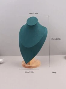 1入組絲絨肖像項鍊展示架,用於珠寶展示 - 綠色 - 查看 4