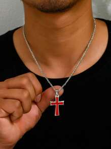 1 Pieza Collar Colgante De Cruz Gótica Para Hombres - colgante de moda - Ver 6