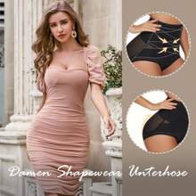 女士束腹內褲，腹部塑形、腹部低褲型塑身衣，控制肚子的身體形狀 - 黑色 - 查看 2