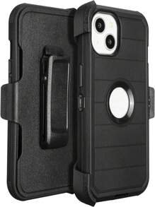 Grade Heavy Duty Full Body Shockproof/dustproof/drop Proof Protective Case Compatible With Apple, With Pu Strap - Black - View 4