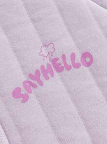 Baby Girls' Fashionable Cute Printed Hooded Jumpsuit For Keeping Warm In Autumn