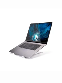 Suporte para Notebook Ajustável em Alumínio Compacto Dobrável Envio Imediato - Cinza - Visão 4
