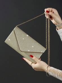 閃亮而奢華的晚宴包,時尚優雅浪漫的手提信封包帶鏈條,適用於女士晚裝、婚禮、派對和生日聚會