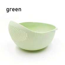 1 Pieza Azul Tazón Lavador De Arroz Herramienta De Cocina, Cesta De Lavado Con Colador De Plástico Grueso Y Multifuncional Para Arroz, Frutas Y Verduras - Azul - Ver 7