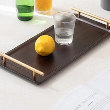 1pc Walnut Bamboo Serving Tray - walnut color - View 3