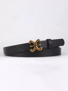 1 件女士时尚 PU 皮带，带金属扣；复古装饰腰带，适合毛衣、外套、连衣裙夏季、秋季、万圣节 - 黑色 - 查看 8