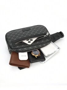 男士包袋奢华设计师单斜挎胸包男士 PU 皮革单肩包情人节礼物、父亲节礼物斜挎包、单肩包、带耳机的胸包高中徒步旅行大容量多功能便携休闲礼物度假复古旅行节日礼物侧包礼品包复古包礼物情人节黑色包节日必备包腰包贴纸冬季返校情人节礼物复古运动生活礼品包腰包腰包春季复古包学校用品