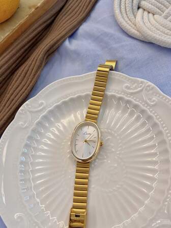 1 Piece Of New Fashion Gold Bracelet Women's Watch Retro Luxury Fashion Simple Elegant Light Luxury Elegant Versatile Watch Women's Quartz Watch