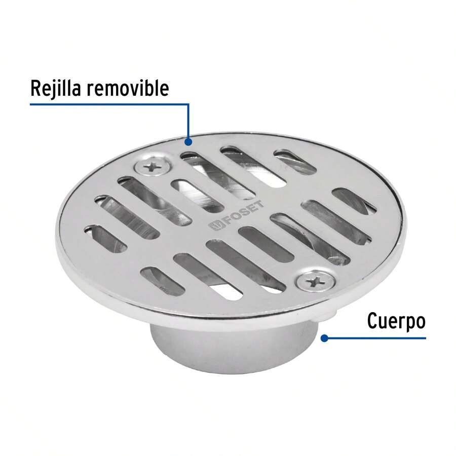 Resumidero 3-1/2" redondo metálico, Foset - Blanco - Ver 1