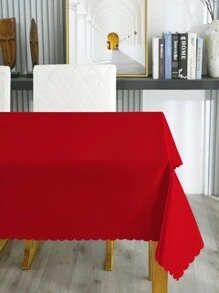 1 Mantel De Mesa, Cubierta De Muebles Para Mesa De Conferencia, Mesa De Comedor Y Escritorio De Color Sólido Rojo. Mantel De Tela Rectangular Simple Y Moderno Para Picnic Y Colocación De Mesa - Rojo - Ver 10