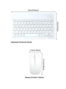 AKKHOO Wireless Blue Keyboard And Mouse Set Compatible With Ipad, Keyboard, Computer, Phone, Tablet, Rechargeable And Mute, Mini Keyboard And Mouse Set - Dark Green - View 6