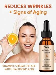 ECO FINEST 维生素C面部精华液 - 玻尿酸、视黄醇和维生素E - 抗衰老亮肤精华 - 经典纯维生素C精华液，淡化面部色斑，维生素C精华液，女士面部精华液 - 無色 - 查看 3