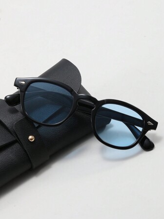 1pair Men Acrylic Frame Tinted Lens Fashion Glasses For Outdoor Casual Sunglasses Sun Glasses Beach Accessories Sun Glasses Sunglasses ShadesY2K Festival For Summer Beach Vacation, Outdoor, Travel