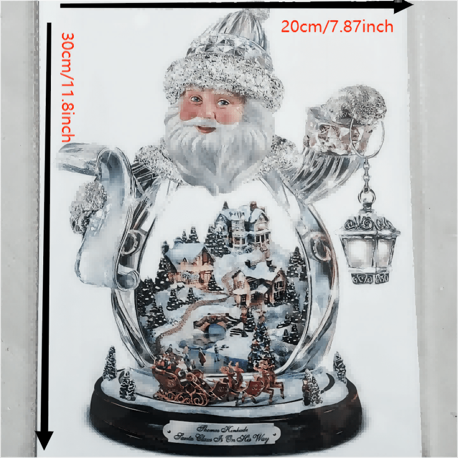 Christmas Tree Rotating Sculpture Train Decorations Paste Window Paste