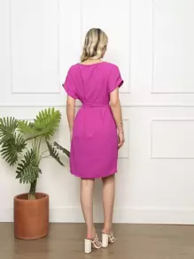 Women Dresses - 中紫紅色 - 查看 2