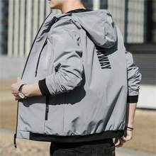 Men's Spring And Autumn New Sports Jacket With Hooded Sweater Coat - Grey - View 4