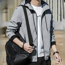 Men's Spring And Autumn New Sports Jacket With Hooded Sweater Coat - Grey - View 2