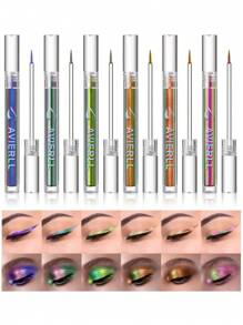 AVIERLL Eyeliner camaleón de 6 colores, lápiz de sombra de ojos líquido extremadamente  delineador de ojos de larga duración resistente al agua para maquillaje de vacaciones (Color 01# 1 pieza).