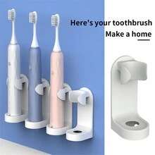1pc Wall-Mounted Electric Toothbrush Holder - Organize And Display Your Toothbrushes With Ease - White - View 4