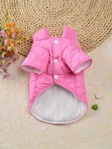 Mới Mùa Thu /đông Phong cách Pha lê Chần Quần áo cho chó , Bánh mỳ Phong cách Áo khoác Jacket puffer , Thú cưng Mùa Đông Trang phục - Hồng - Xem 2