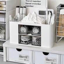 1個文具組織者桌面學生ins抽屜鉛筆櫥辦公室膠帶髮飾兒童小型收納盒