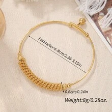 1pc Fashionable Vintage Gold Bangle - Gold - View 5