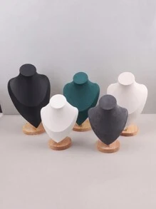 1入組絲絨肖像項鍊展示架,用於珠寶展示 - 綠色 - 查看 5