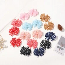 2 件/包 糖果色蝴蝶結兒童髮夾,適合節日派對女孩髮型