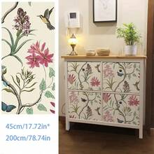 一卷45cm*200/300/500/1000cm 3d仿真自黏壁紙pvc材質綠植壁紙熱帶雨林綠植石頭樹木綠葉花鳥牆面裝飾便利貼適合客廳電視背景牆臥室陽台書房裝飾貼紙家具翻新自貼牆 - 米色 - 查看 3