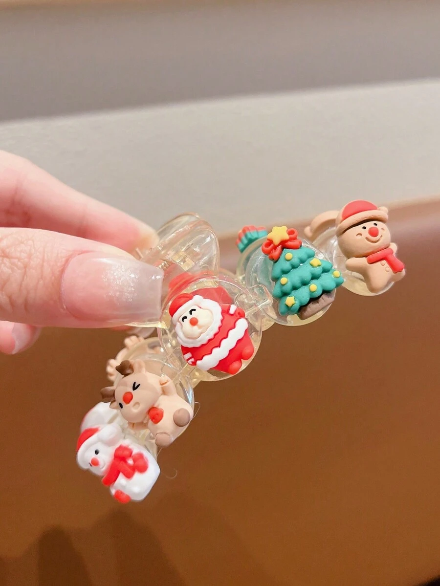 可愛的卡通聖誕髮夾(夾子)供兒童使用