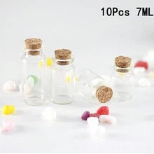 10入組7ml小清新空瓶子附玻璃瓶蓋,qq糖空瓶子糖果瓶小樣瓶可用於香料香草小物件收納的小祝福瓶,適用於婚禮發禮物、婚禮佈置、家庭派對diy和禮物贈送 - 無色 - 查看 2